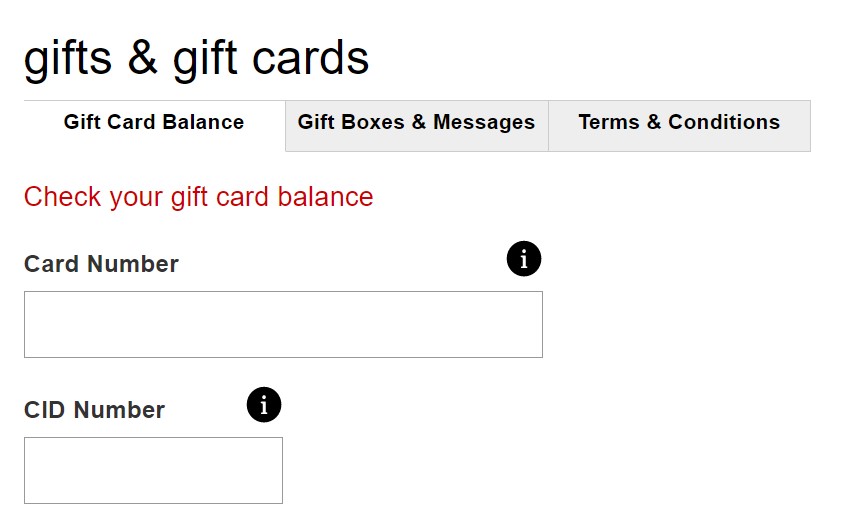 Check Your Gift Card Balance
